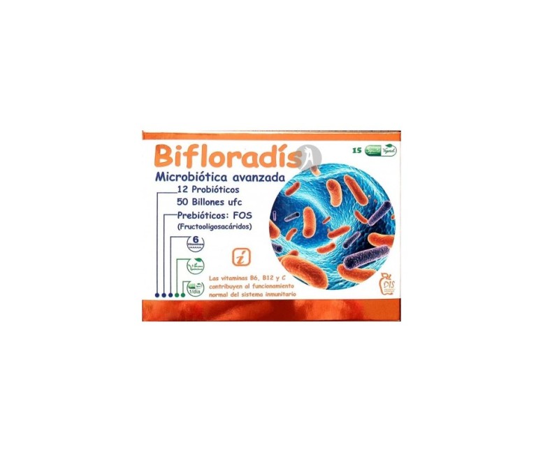 Bifloradis bienestar de la flora intestinal 15 cápsulas vegetales Dis