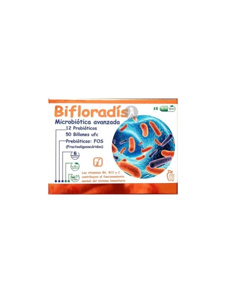 Bifloradis bienestar de la flora intestinal 15 cápsulas vegetales Dis
