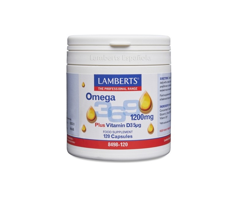 Omega 3-6-9 con vitamina D3 120 cápsulas Lamberts