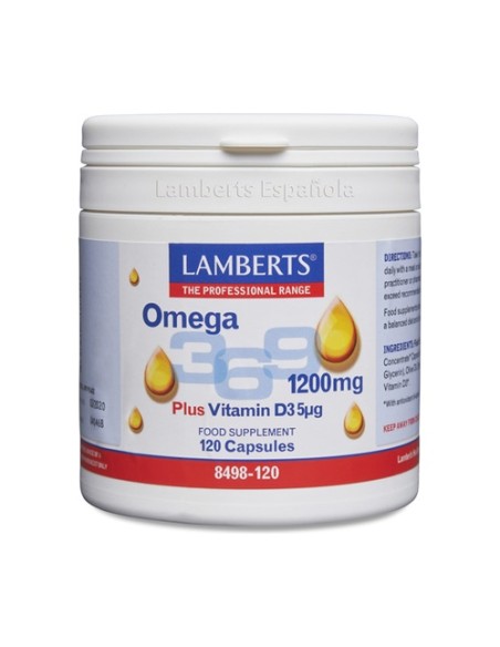 Omega 3-6-9 con vitamina D3 120 cápsulas Lamberts