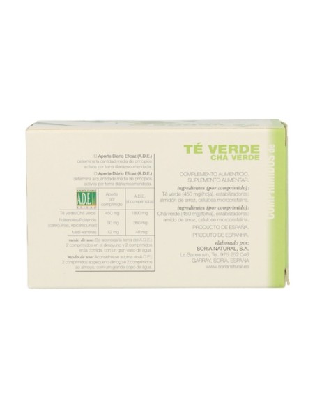 Té Verde Comprimidos 60 comprimidos Soria Natural