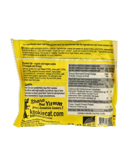 Galleta de Piña y Naranja 1 unidad de 50g Kookie Cat