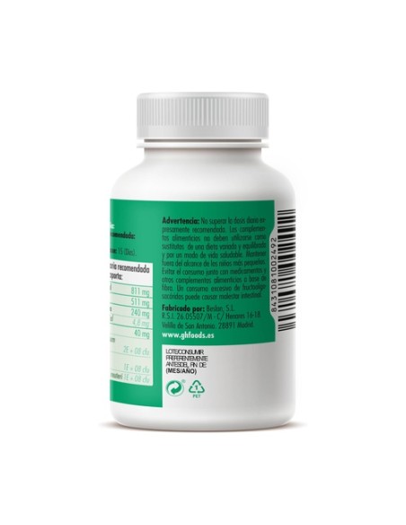 Carbón activado con probiótico 90 cápsulas de 550mg GHF