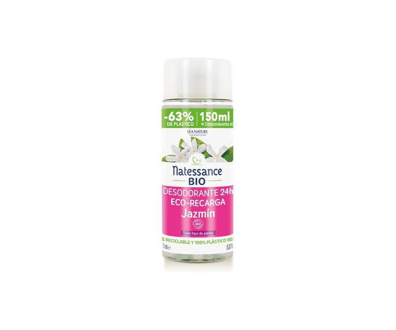 Eco-recarga para desodorante jazmín 150 ml (Jazmín) Natessance