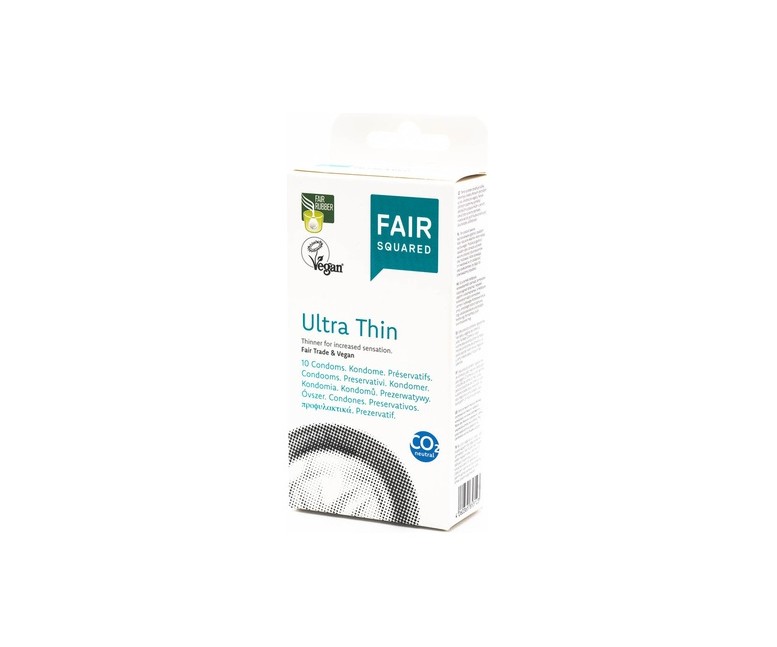 Preservativos ultra finos látex 100% natural 10 unidades Fair Squared
