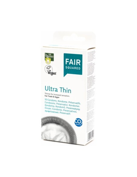 Preservativos ultra finos látex 100% natural 10 unidades Fair Squared
