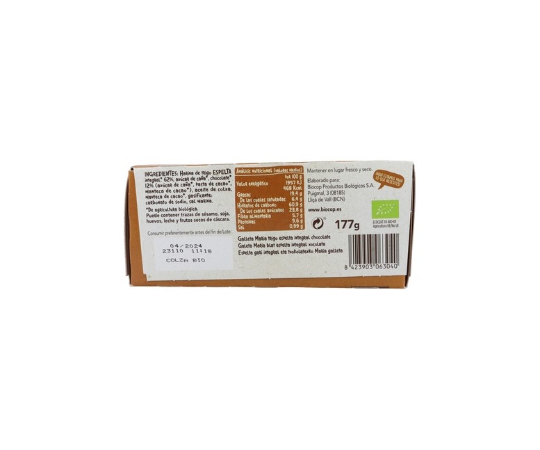 Galleta María de Trigo Espelta 177 g Biocop