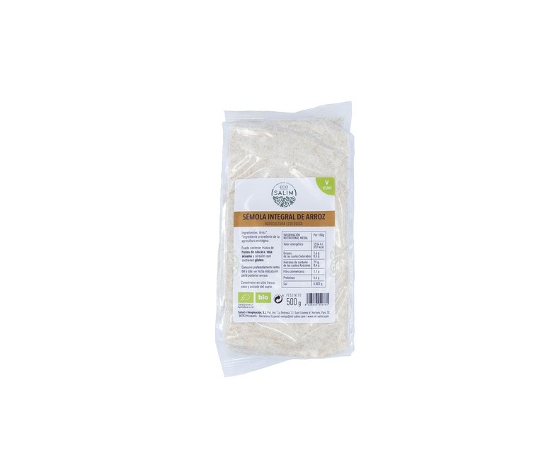 Sémola de arroz integral 500 g de polvo Eco Salim