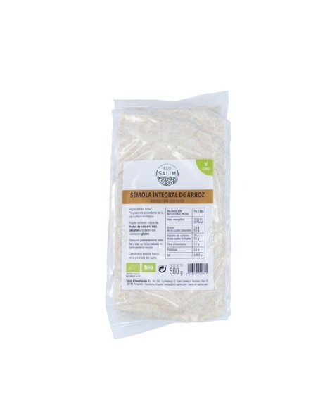 Sémola de arroz integral 500 g de polvo Eco Salim