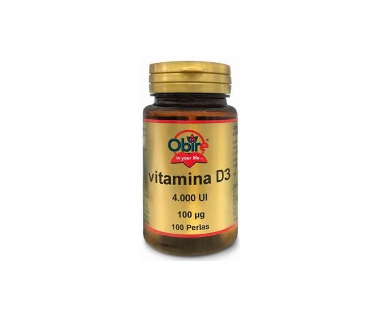 Vitamina D3 100 mcg 100 perlas de 100μg Obire
