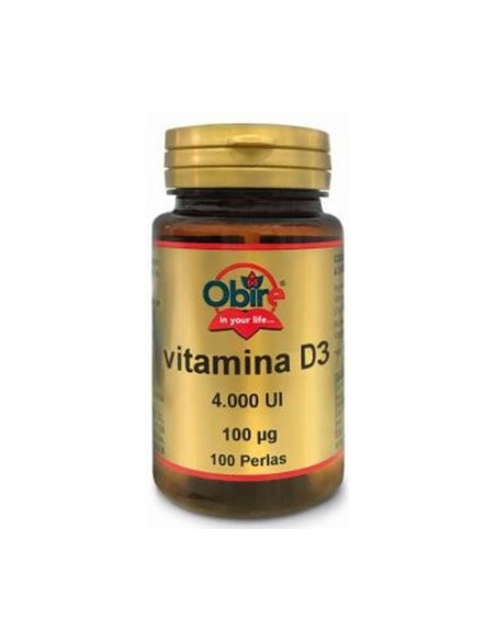 Vitamina D3 100 mcg 100 perlas de 100μg Obire