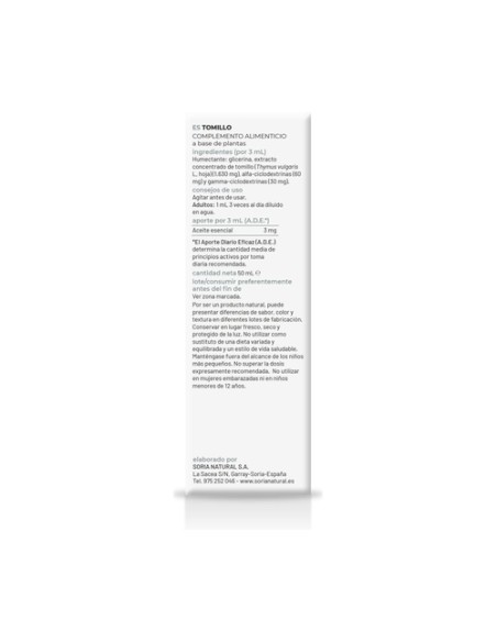 Extracto de Tomillo 50 ml Soria Natural