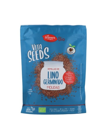 Vitaseeds semillas molidas de lino germinado sin gluten Bio 200 g El Granero Integral