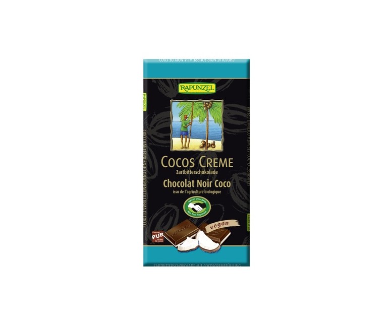 Tableta chocolate negro coco 100 g Rapunzel