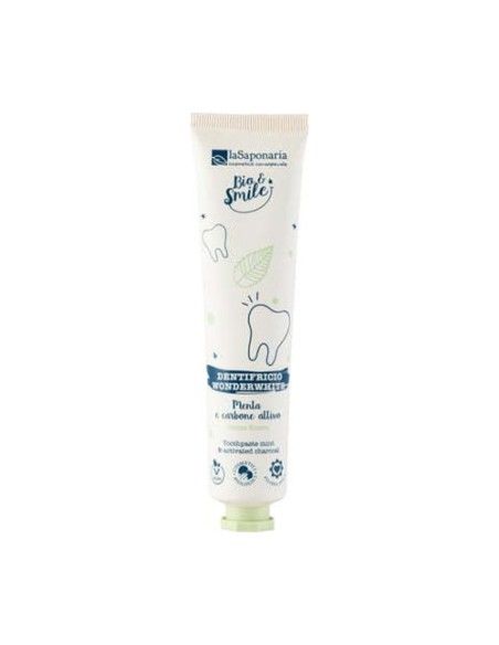 Pasta de dientes blanqueadora WonderWhite menta y carbón vegetal 75 ml de crema La Saponaria