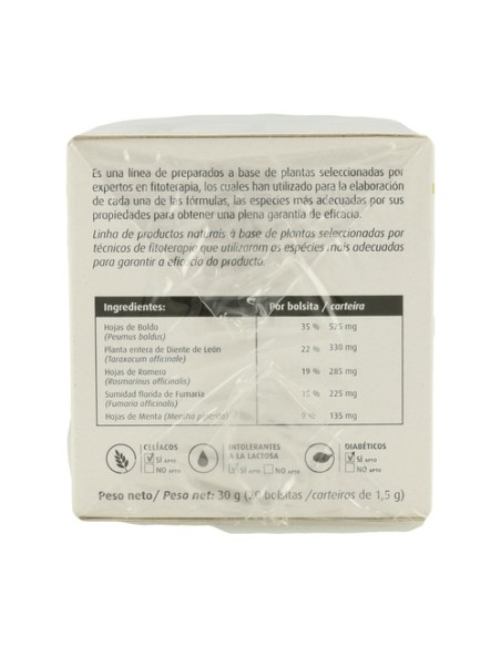 Infusión Herboplant Hepabil 8 20 bolsitas infusoras Herbora