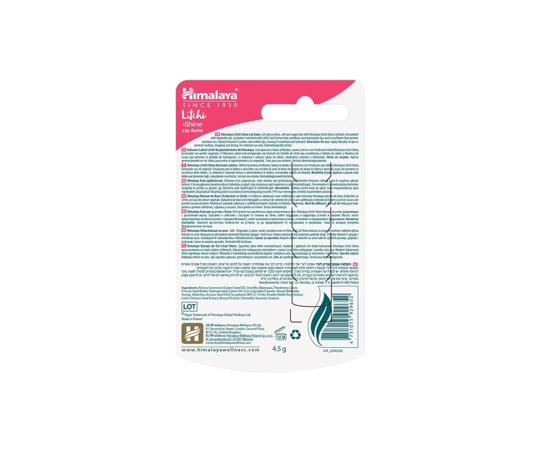 Bálsamo labial de litchi 4,5 g Himalaya Herbals