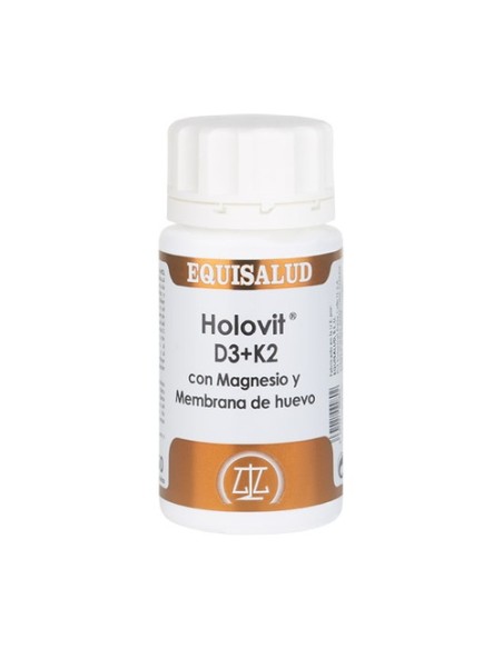Holovit D3+K2 con magnesio + membrana huevo 50 cápsulas de 700mg Equisalud