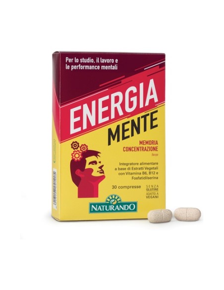 Energia mente memoria y concentración 30 comprimidos Naturando