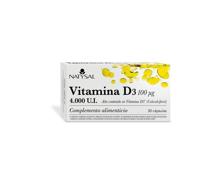 Vitamina D3 100µg (4000UI) 30 cápsulas Natysal