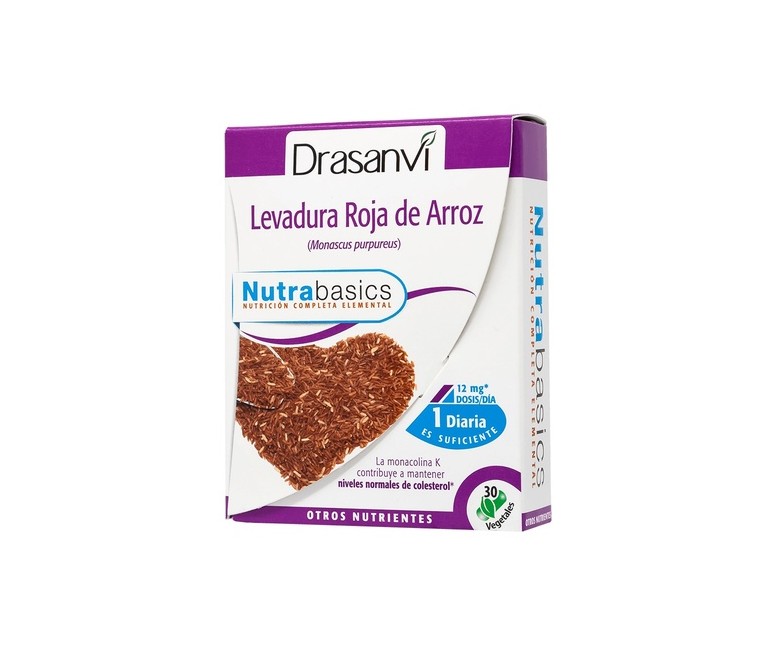 Levadura roja de arroz con monacolina K 30 cápsulas Drasanvi
