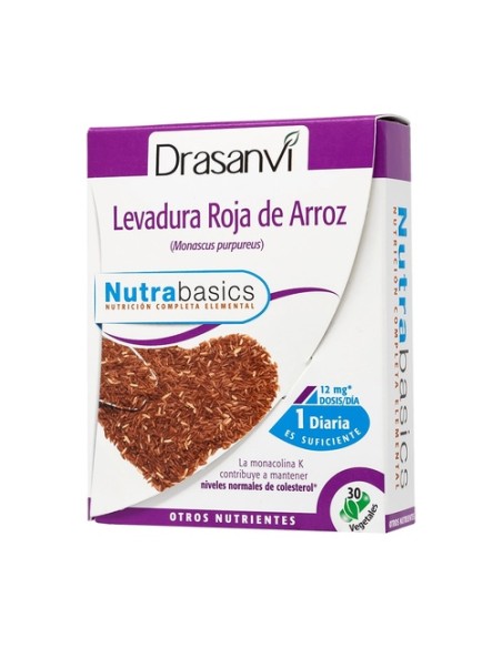 Levadura roja de arroz con monacolina K 30 cápsulas Drasanvi