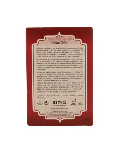 Henna color Super caoba oscuro 100 g Radhe Shyam