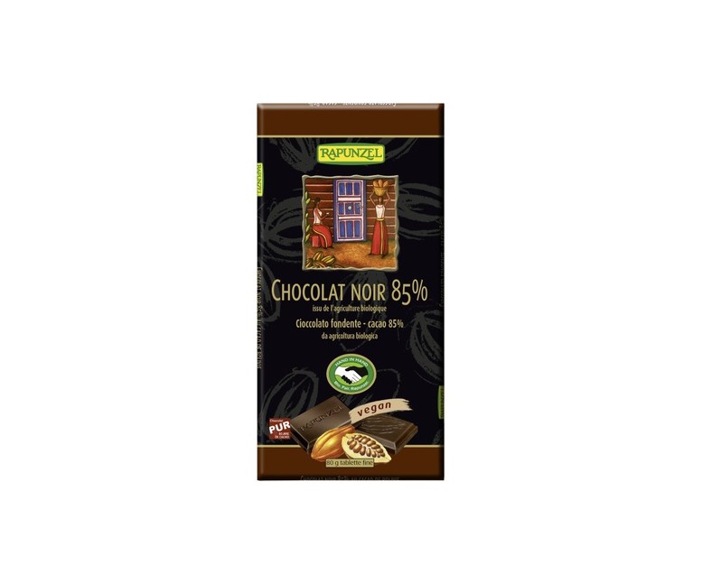 Chocolate negro vegan cacao 85% 80 g Rapunzel