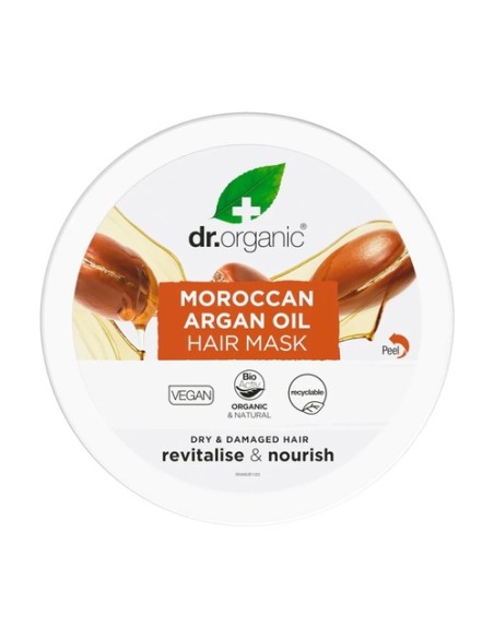 Mascarilla capilar Aceite de Argán Marroquí - cabello seco o dañado 200 ml Dr. Organic