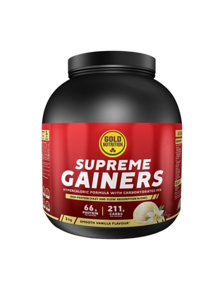 Supreme Gainers 3 kg de polvo (Vainilla) Gold Nutrition