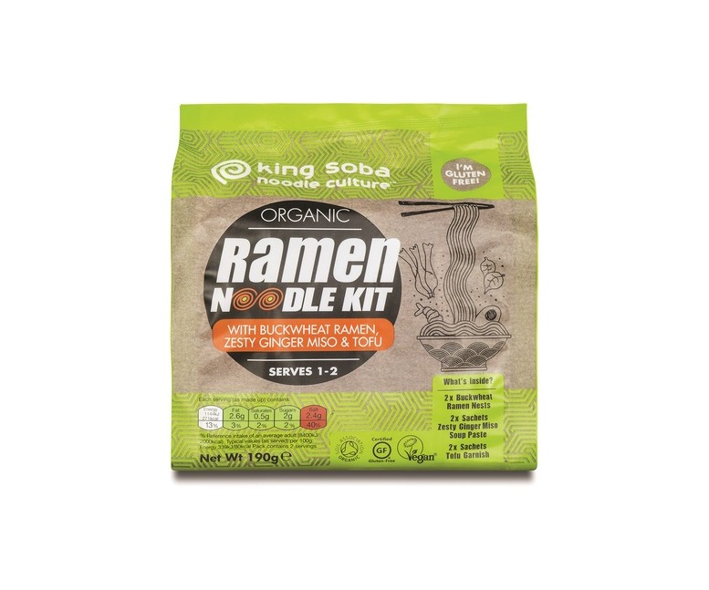 Kit noodles ramen trigo sarraceno sin gluten Bio 85 g King Soba