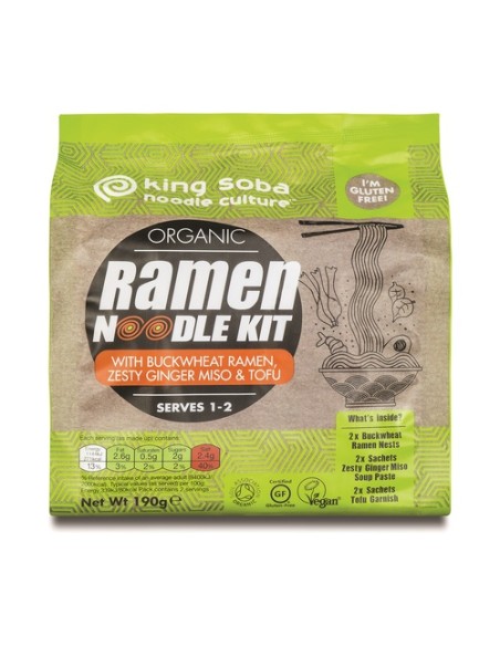 Kit noodles ramen trigo sarraceno sin gluten Bio 85 g King Soba
