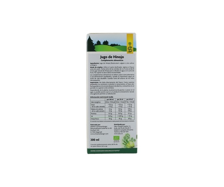 Jugo de Hinojo 200 ml Salus