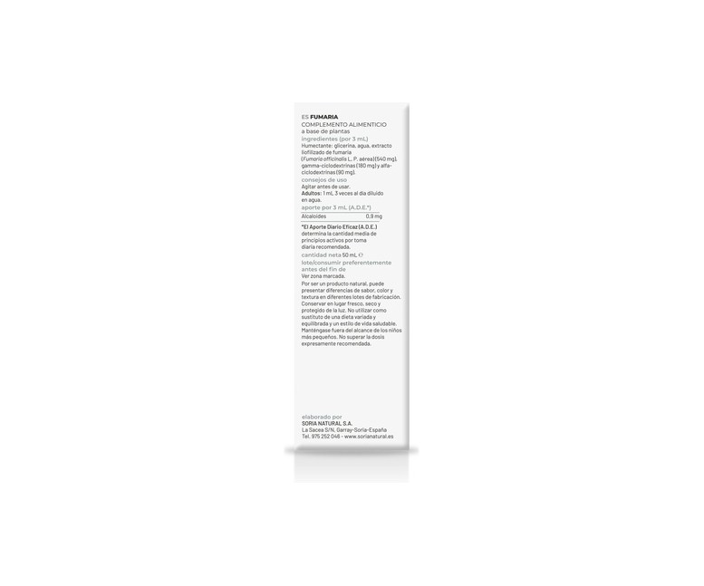 Extracto de Fumaria (Fórmula XXI) 50 ml Soria Natural