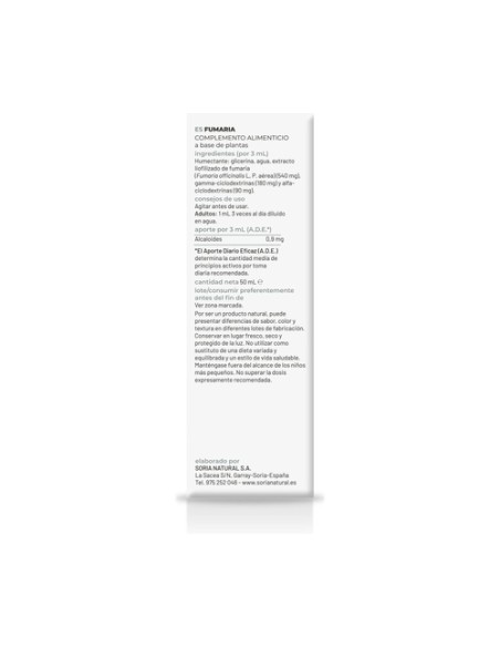 Extracto de Fumaria (Fórmula XXI) 50 ml Soria Natural
