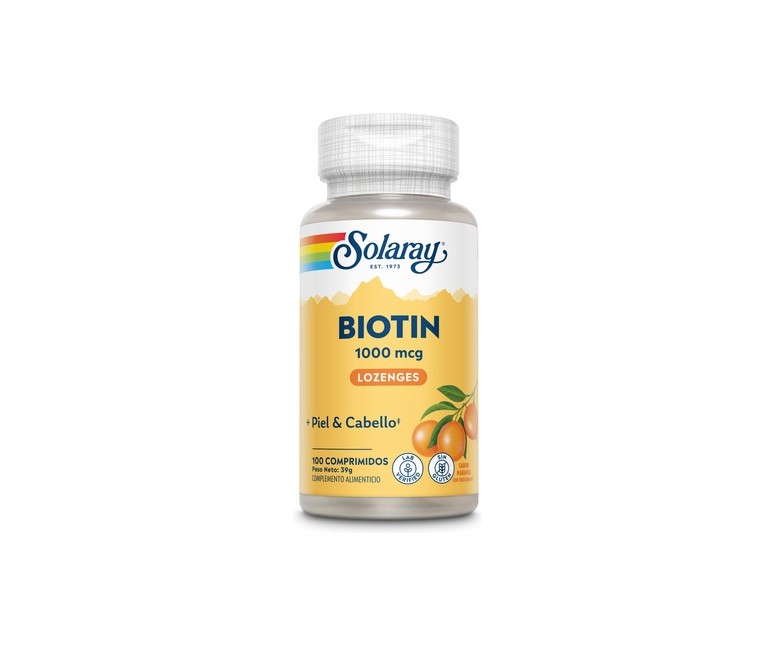 Biotin 100 comprimidos sublinguales de 1000 μg Solaray