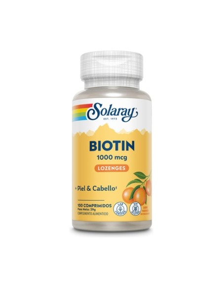 Biotin 100 comprimidos sublinguales de 1000 μg Solaray