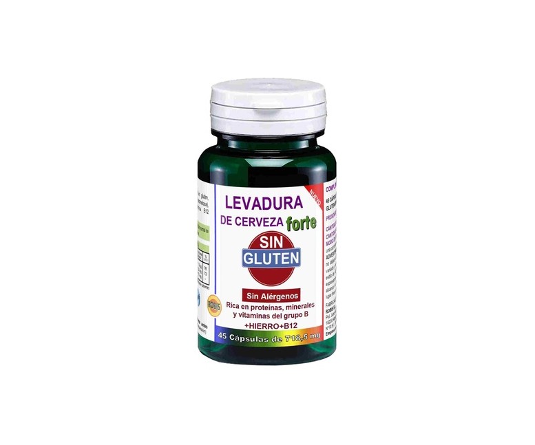 Levadura de cerveza forte sin gluten 45 cápsulas de 718.5mg Robis