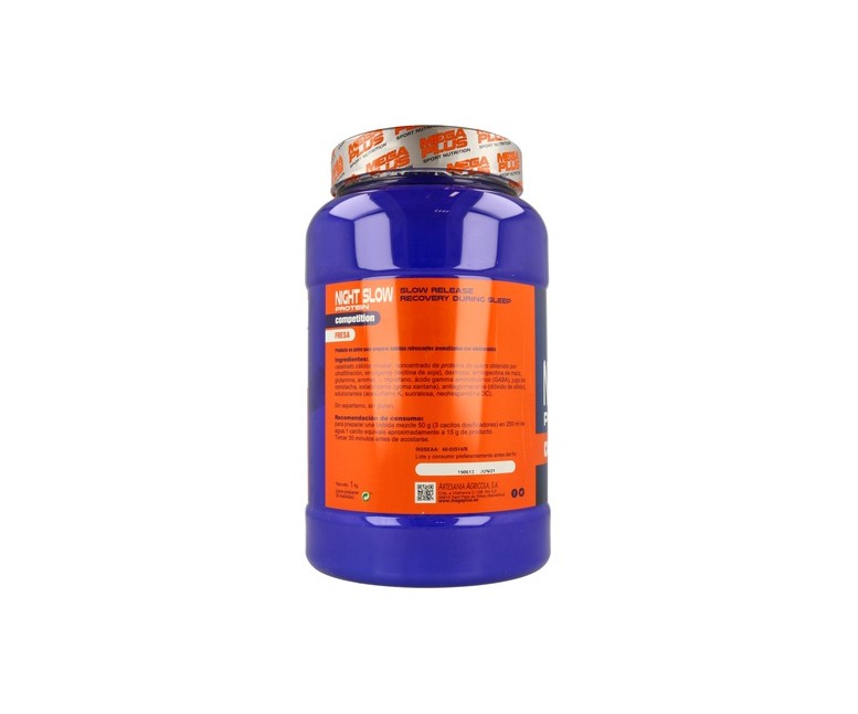 Night Slow Protein Competition (Sabor Fresa) 1 kg (Fresa) Mega Plus