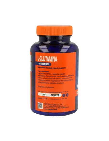 L-Glutamina 180 cápsulas Mega Plus