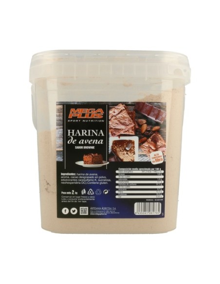 Harina de Avena (Sabor Brownie) 2 kg (Brownie) Mega Plus