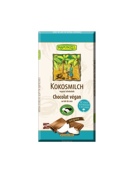 Tableta de chocolate con leche de coco 80 g Rapunzel