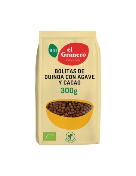 Bolitas Quinoa con Agave y Cacao BIO 300 g (Cacao) El Granero Integral