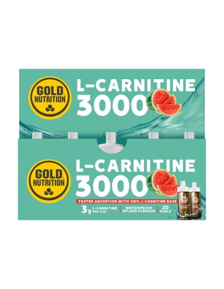 L Carnitine (Sabor Sandia) 20 viales de 3000mg (Sandía) Gold Nutrition