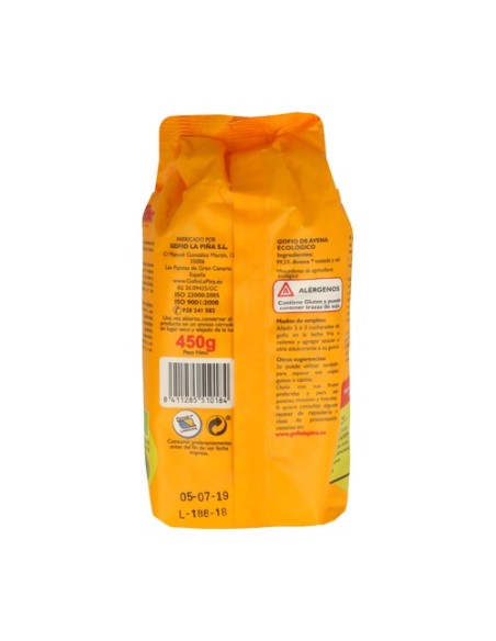 Gofio de Avena Bio 450 g Gofio La Piña