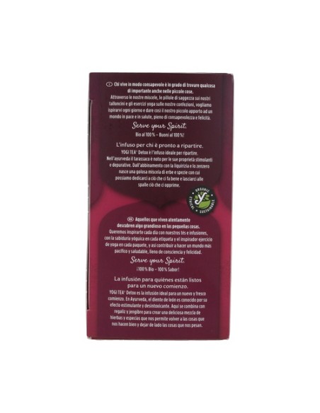 Infusión ayurvédica Detox 17 bolsitas infusoras de 1.8g Yogi Tea