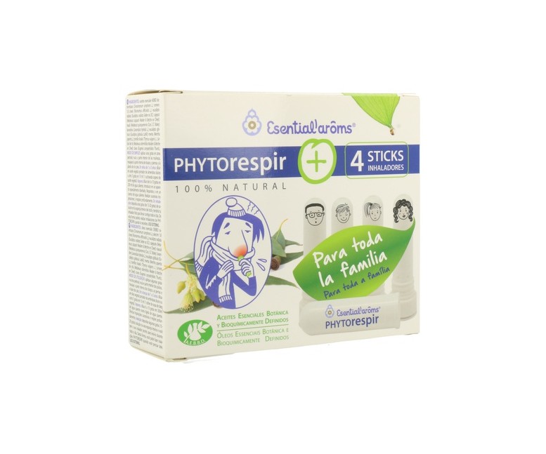 Phytorespir + Sticks inhaladores aceites esenciales 30 ml + 4 sticks Esential Aroms