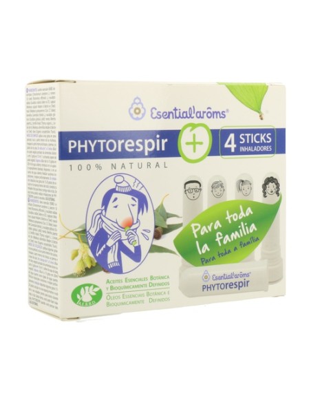Phytorespir + Sticks inhaladores aceites esenciales 30 ml + 4 sticks Esential Aroms