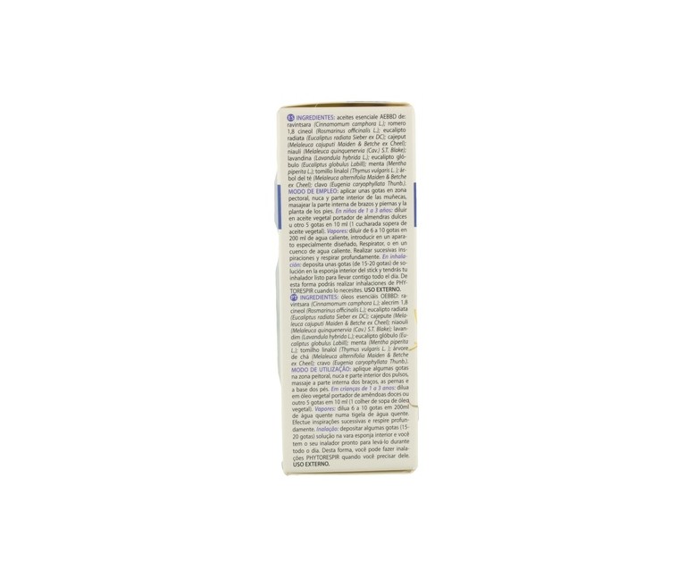 Phytorespir + Sticks inhaladores aceites esenciales 30 ml + 4 sticks Esential Aroms