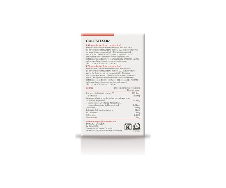 Colestesor 30 comprimidos de 800mg Soria Natural